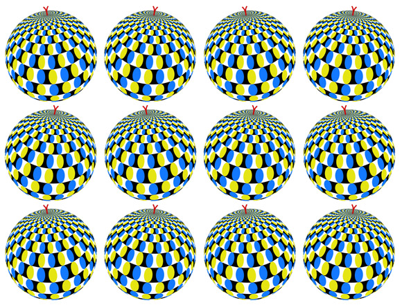 Kitaoka's rotating snake planets Kitaoka's rotating snake planets